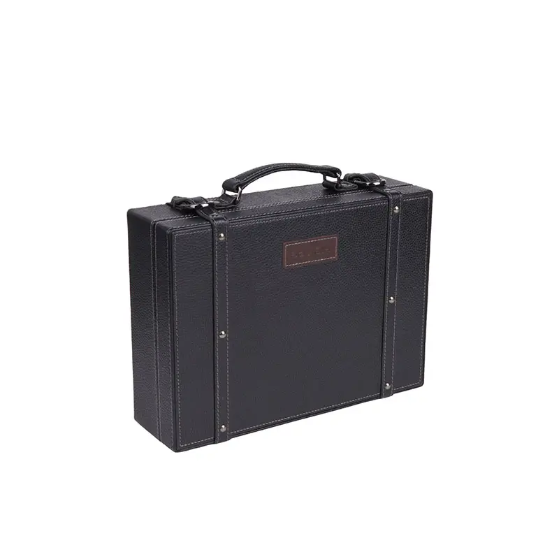 고급 맞춤형 Pu 가죽 커버 나무 음악 플레이어 포장 상자 가방 모양의 PU 선물 포장 케이스 상자 음악 플레이어