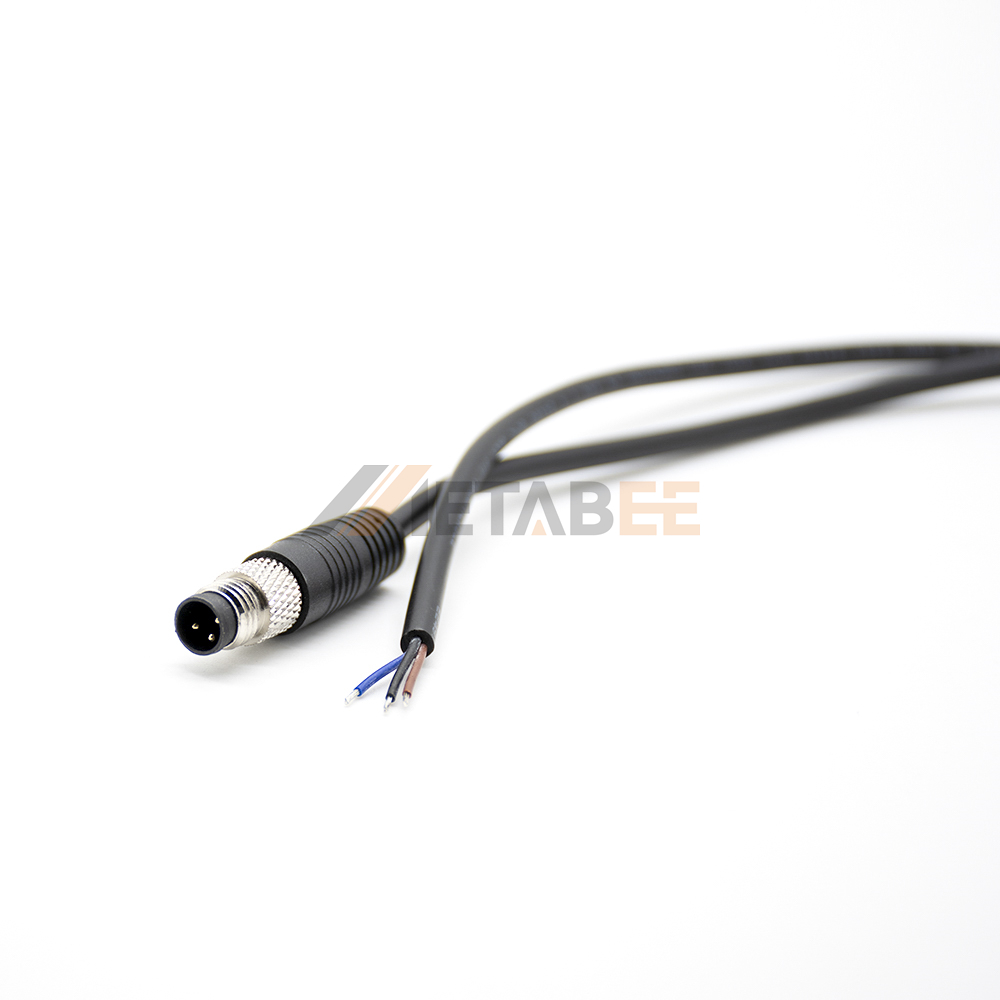 Câble droit M8 mâle, cordon PVC étanche IP67