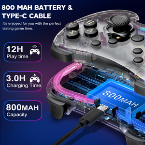 Controlador RGB para NS Switch/Lite/OLED/Pro, controlador de videojuegos con doble motor, función de vibración, modos de luz coloridos - Product Image 6