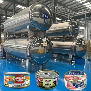 Macchina di storta automatica <span class=keywords><strong>HPP</strong></span> ad alta pressione macchina Autoclave sterilizzatore carne in scatola cibo vapore PLC pompa motori ristoranti