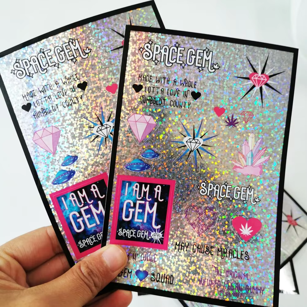 Dotted holographic sticker sheet example 03