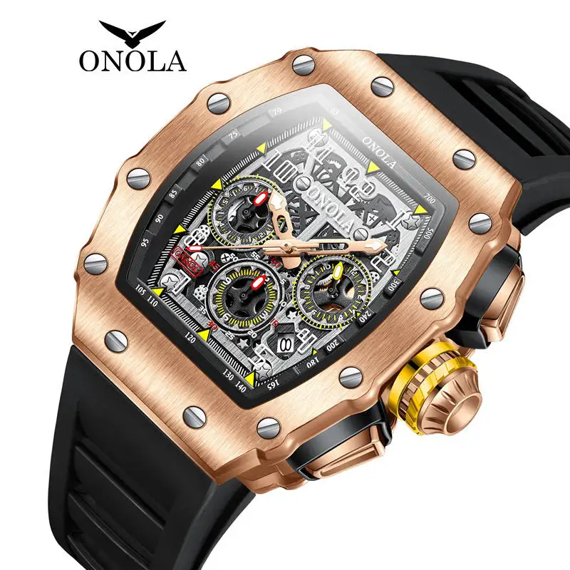 ONOLA-Reloj de pulsera deportivo para hombre, cronógrafo de marca de lujo, a la moda de diseño único, con logotipo personalizado, nuevo, 6826