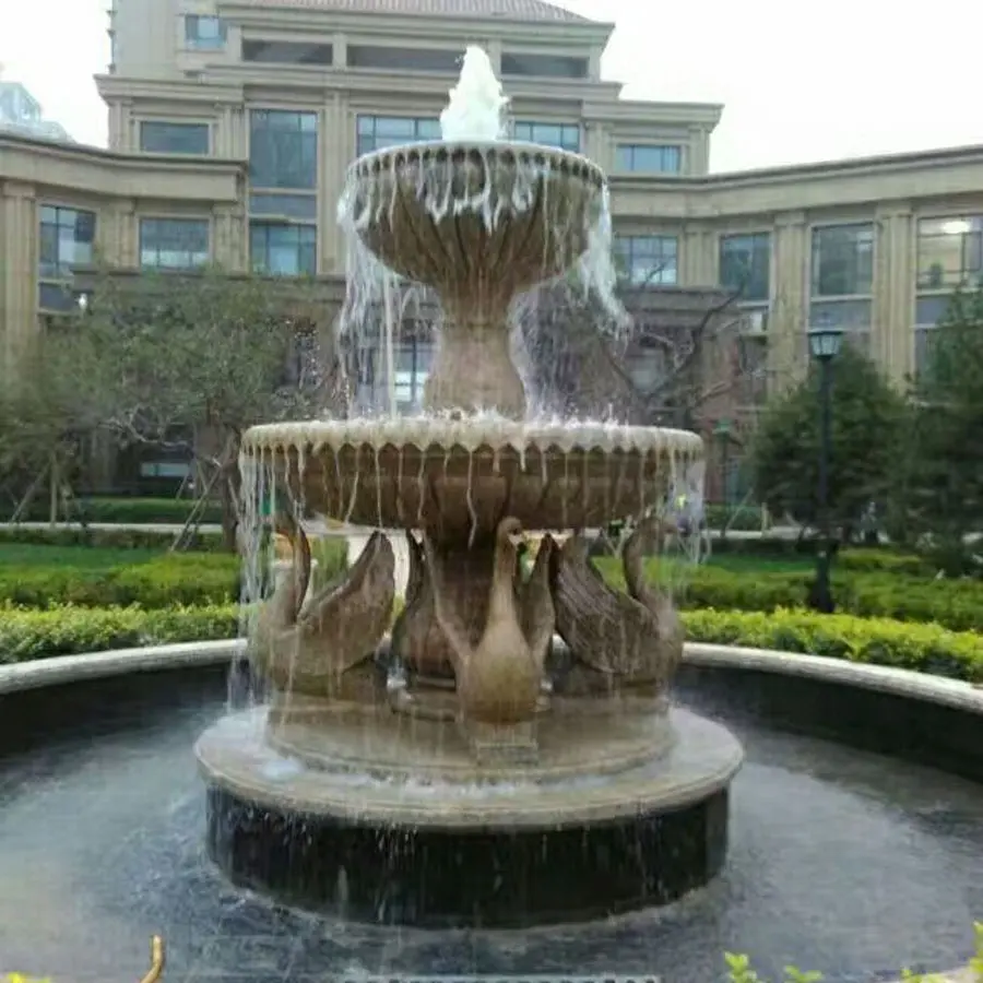 Villa Decorazione Granito Gru Statua Da Giardino Marmo Fontana di Acqua Scultura