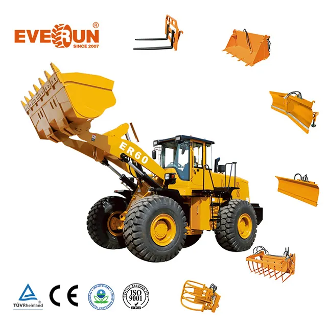 Everun ER60 6ton CE Construction roue Diesel agricole chargeur de piste compact avec un bon prix