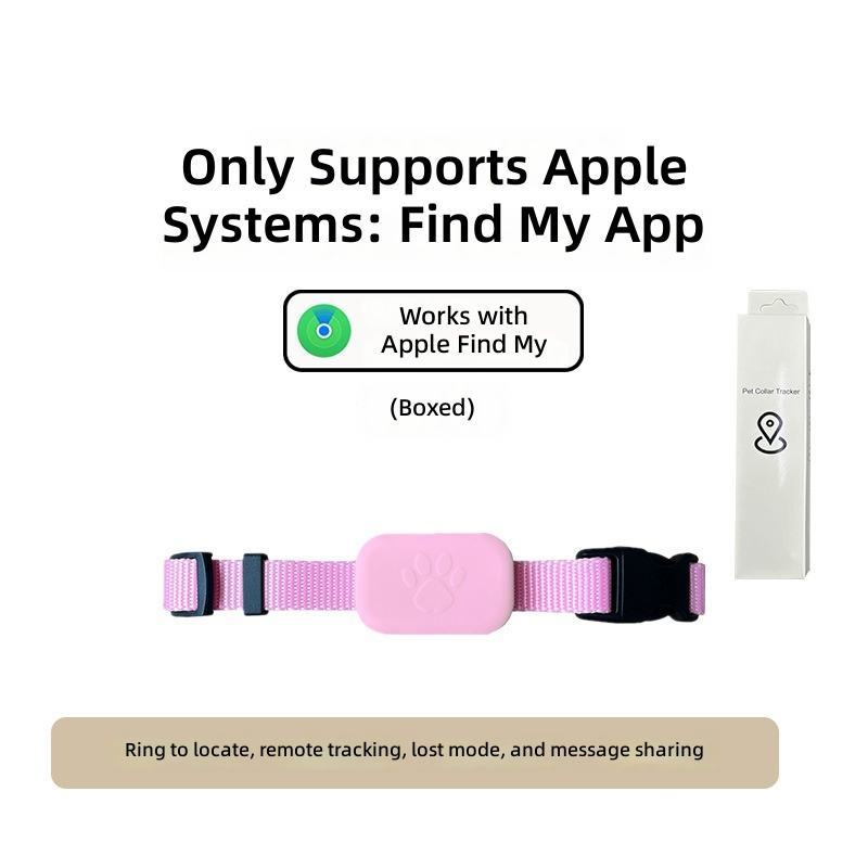 for apple pet collar-rectangular style-pink-boxed