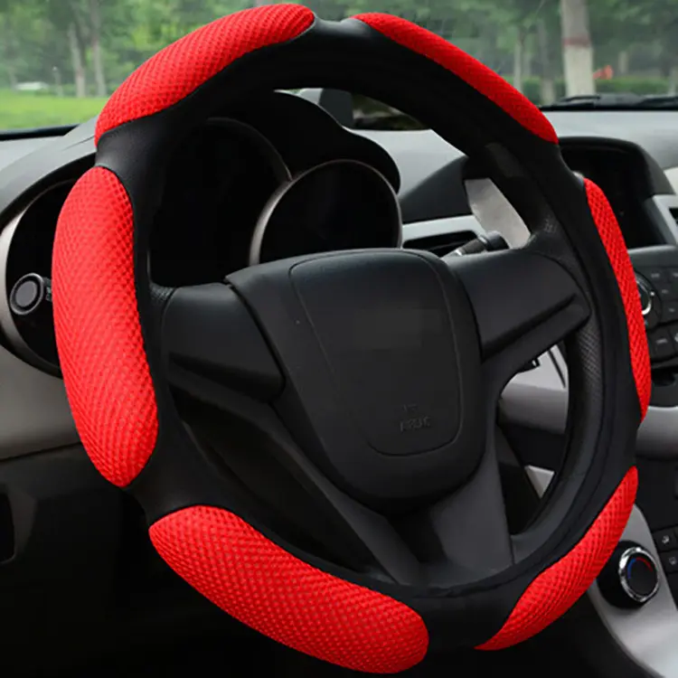 Durable breathable PU leather 38cm car vehicle steering wheel cover