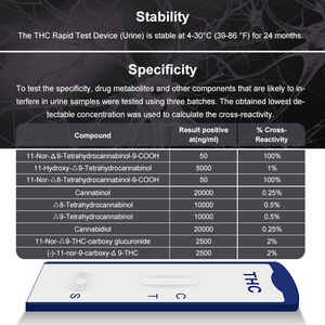 ชุดทดสอบการตรวจวินิจฉัยด้วยตนเองอย่างรวดเร็ว THC พร้อมรีเอเจนต์พลาสติกสำหรับการใช้สารเสพติดและการใช้ยา - Product Image 6