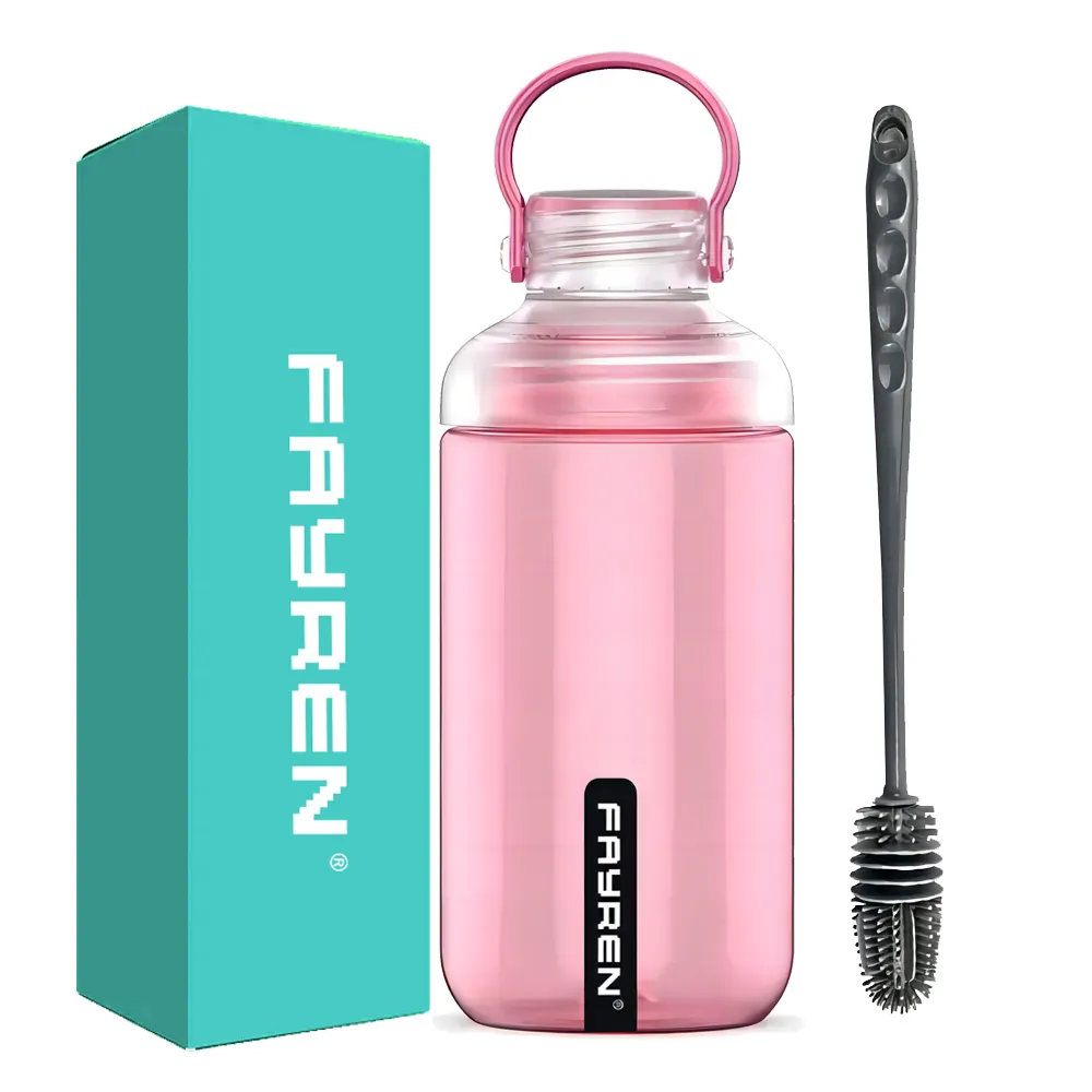 Fayren Bouteille d'eau de sport marquée réutilisable sans BPA pour le camping et le fitness Bouteille d'eau en plastique étanche pour enfants et adultes