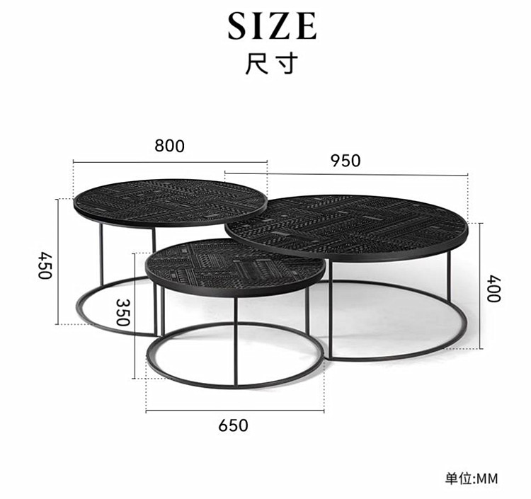 Table basse en teck petite taille: diamètre 65cm hauteur 35cm