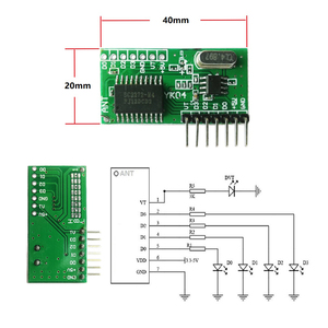 433 MHz HF-Modul Drahtloser Daten sender und-empfänger 500m Maximale Leistung Zeit abmessungen Ausgangs eingangs stunden Herkunfts übertragungs rate - Product Image 3
