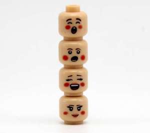 Cabeza con expresiones faciales Mini figuras de acción mezclan diferentes diseños de bloques de construcción personalizados para Minifigs - Product Image 6