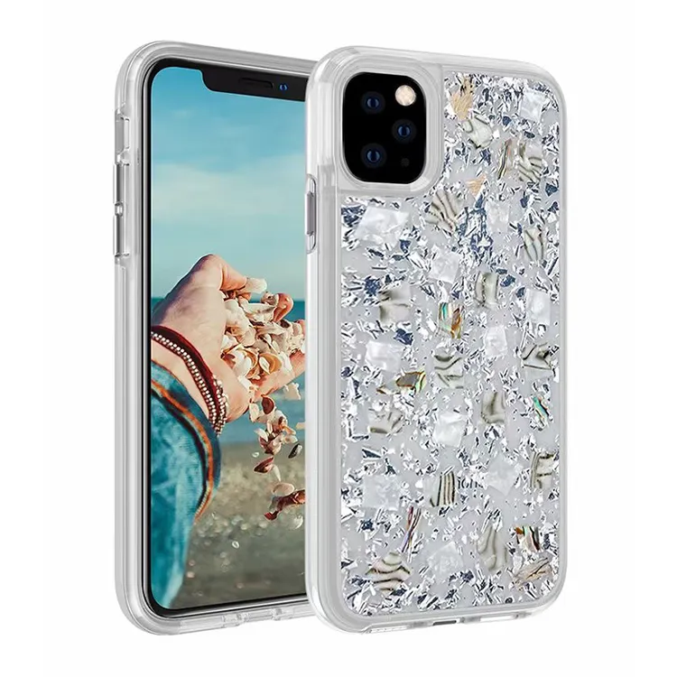 Echte Droge Bloem Glitter Clear Cell Phone Case Voor Apple Iphone6 7 8 Plus X Xs Xr Max 11 Pro 12 Mini Epoxy Ster Transparant Cover