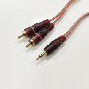 威力格3.5毫米2RCA同轴音频适配器电缆哑光咖啡彩色3.5分离器3m摄像机麦克风视频2m音频插孔 - Product Image 3