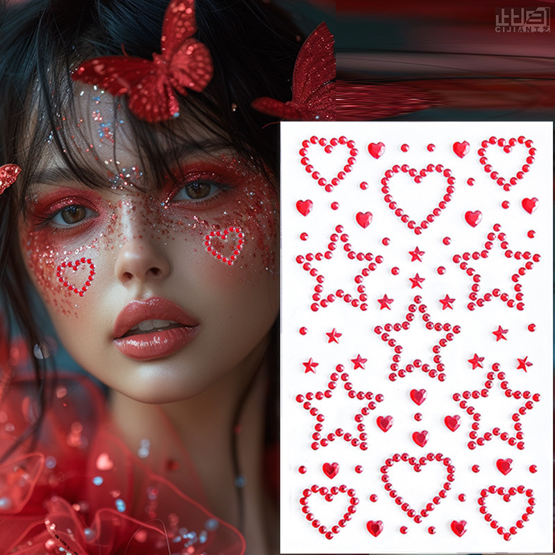Amore a forma di stella a cinque punte | Rosso brillante