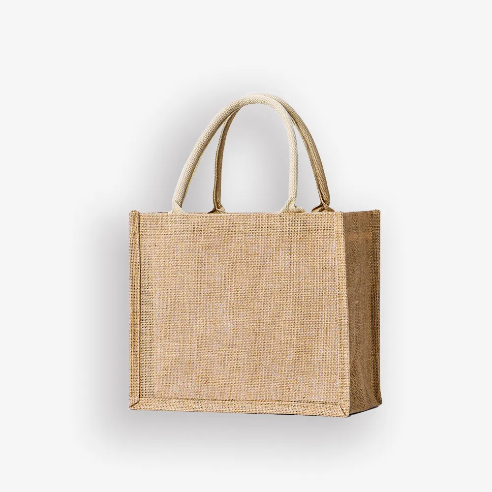 Wholesale Factory Custom Printed Burlap Handbag Eco Reusable Shopping Jute Tote Bag