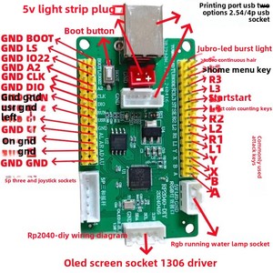 Hitbox Arcade Joystick Chip para PS4 Switch Android Raspberry Pi RP2040 PICO Placa DE DESARROLLO PCB Coin Pusher Game Machine - Product Image 3