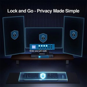 TESmart 4端口三监视器KVM开关HDMI 4K 60Hz，带USB 3.0集线器耳机音频和麦克风局域网端口液晶KVM开关 - Product Image 3