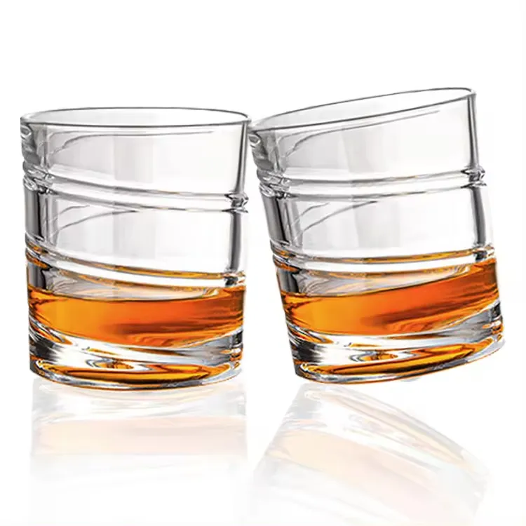Бесплатный образец креативный стакан вращающийся декомпрессионный стеклянный стакан, бессвинцовые стаканы, вращающиеся стаканы для виски