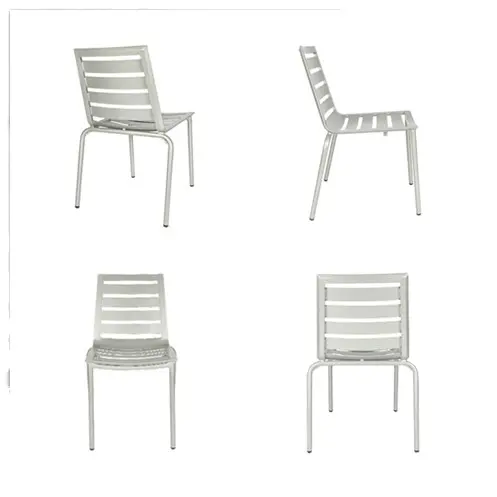新しいデザイン軽量高級スタイル屋外ガーデンテーブルと椅子アルミレストランダイニングチェアアームオプション
