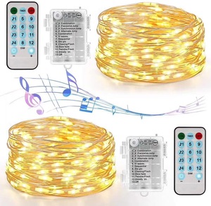 Battery Operated Waterproof LED Fairy <strong>String</strong> <strong>Lights</strong> with <strong>Remote</strong> Control <strong>Timer</strong> 8 Modes 33ft Copper Wire Christmas <strong>Lights</strong> - Product Image 6