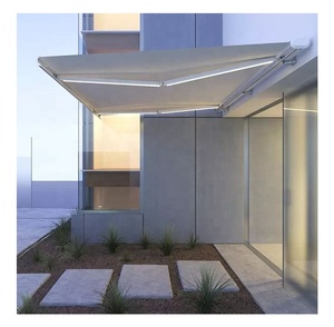 กันสาดโรงงานเซ็นเซอร์ลมลานกลางแจ้งระยะไกลไฟฟ้าอลูมิเนียมเทปคาสเซ็ตเต็มกันสาดมอเตอร์กันสาดแบบพับเก็บได้ - Product Image 2