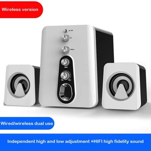 Venta caliente 2-en-1 2,1 sistema de audio de computadora con cable Notebook/TV USB AUX subwoofer PC de escritorio altavoz inalámbrico Bluetooth - Product Image 6