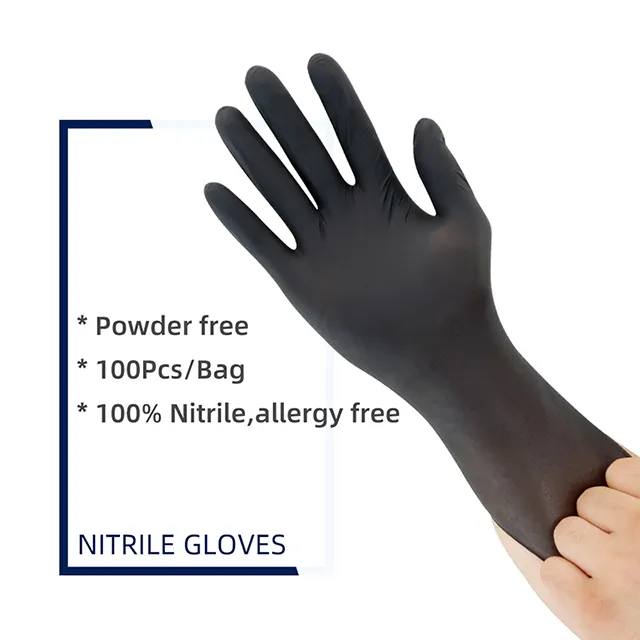 Xingyu ถุงมือไนไตรล์ PVC แบบใช้แล้วทิ้ง,ถุงมือไนไตรล์ไนไตรล์สีดำแบบใช้แล้วทิ้ง