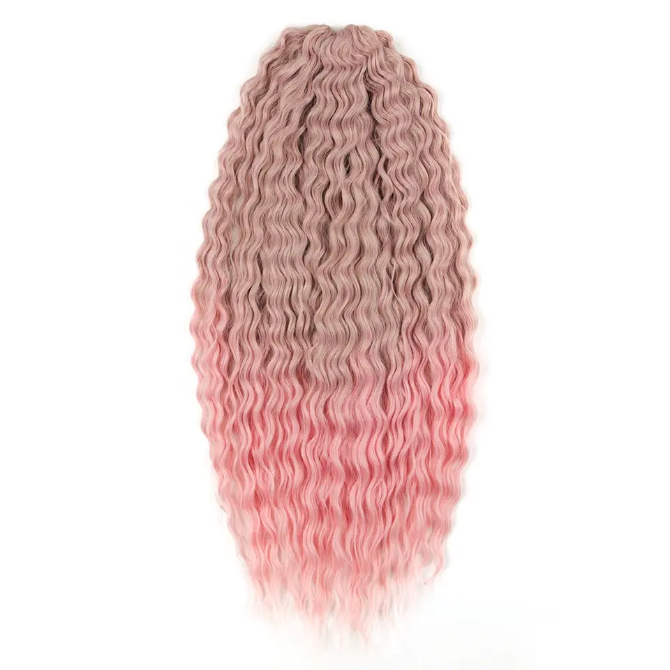 Extensión de cabello sintético ondulado de 30 pulgadas para mujer, cabello sintético ondulado con ondas al agua, ombré color rubio, venta al por mayor