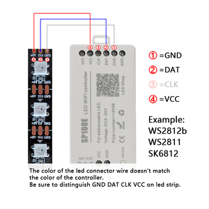 Controlador Led WiFi SP108E WS2812B WS2811 WS2801, IOS, Android, aplicaciones, Control remoto inalámbrico, 5V ~ 24V, SP108E para SK6812 - Product Image 5