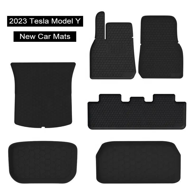 모든 날씨 실리콘 3D 자동차 매트 2023 테슬라 모델 Y 트렁크 매트 액세서리 맞춤형 자동차 바닥 매트