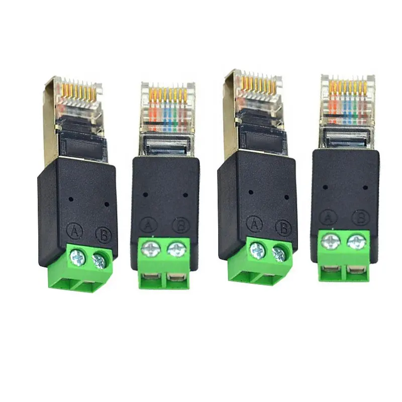 RJ45 Male To Screw Terminal Adapter 485 2 Pin (6 7P)(7 8P)(4 5P) RS232 Ke RS458 Connector Splitter untuk CCTV DVR