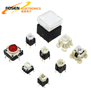 FOSEN Customized Square 15*15mm Light <strong>Switch</strong> 12V Vertical Through Hole <strong>PCB</strong> <strong>With</strong> LED Light <strong>Push</strong> <strong>Button</strong> Tact <strong>Switch</strong> - Product Image 1