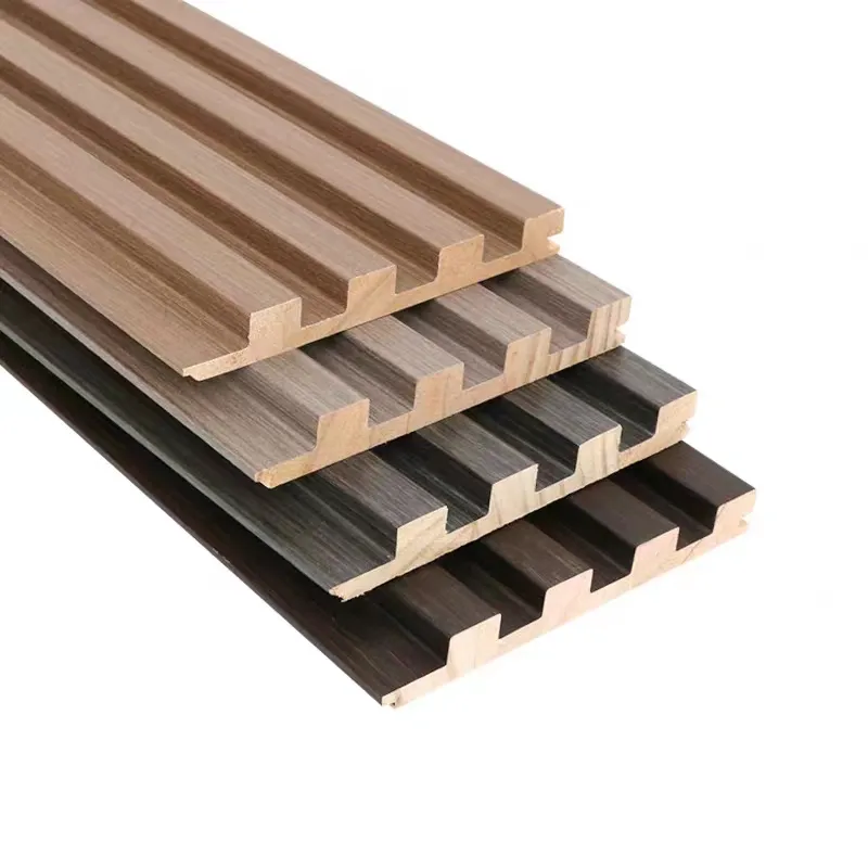 Fábrica vendas diretas 3D Wood Wall Panel quatro grade painel Solid Wood Grille Painéis de parede interiores