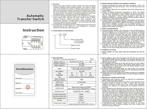 NOFUEL çift güç otomatik Transfer anahtarı W2R-100 2P 3P 4P 63A 100A 110V 220V ızgara AC jeneratör - Product Image 4