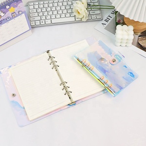 A5 6-ring binder abbagliante colore arcobaleno copertina riutilizzabile notebook con chiusura a bottone per pagine planner ad anello rilegate - Product Image 5