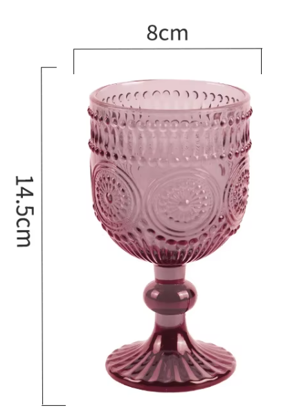 Copa de vino pequeña de girasol morado de 240 ml