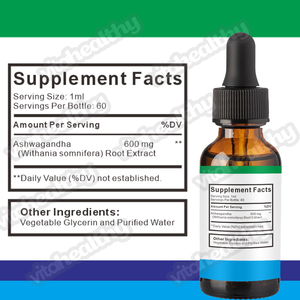 Vitahealthy OEM ODM ashwagandha ของเหลวหยดผลิตภัณฑ์เสริมฉลากส่วนตัวออร์แกนิกบริสุทธิ์ช่วยบรรเทาความเครียดและนอนหลับอย่างสงบ - Product Image 6