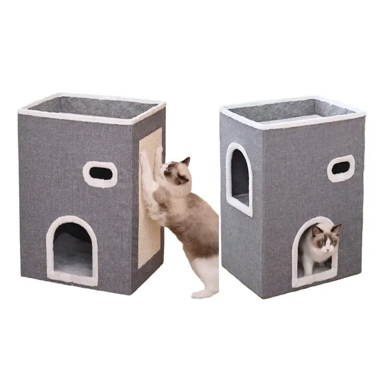 Cama plegable ecológica para mascotas, casa interior lavable para perros y gatos