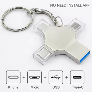4 in 1มัลติฟังก์ชั่น OTG USB แฟลชไดรฟ์ Android Type-C pendrive 2.0 USB 3.0สำหรับ iPhone โทรศัพท์มือถือ - Product Image 4