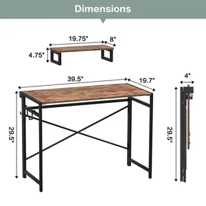 Tavolo da lavoro scrivania in legno computer tavolo scrivania pieghevole computer - Product Image 6