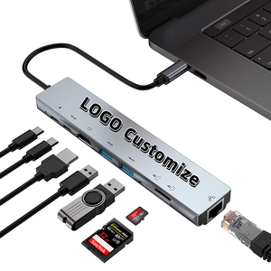 8-in-1-Multifunktions-Dockingstation Typ C mit USB 3.0-Schnittstelle HDMI 3.0 PD Power Reader Rj45-Netzwerkkarte
