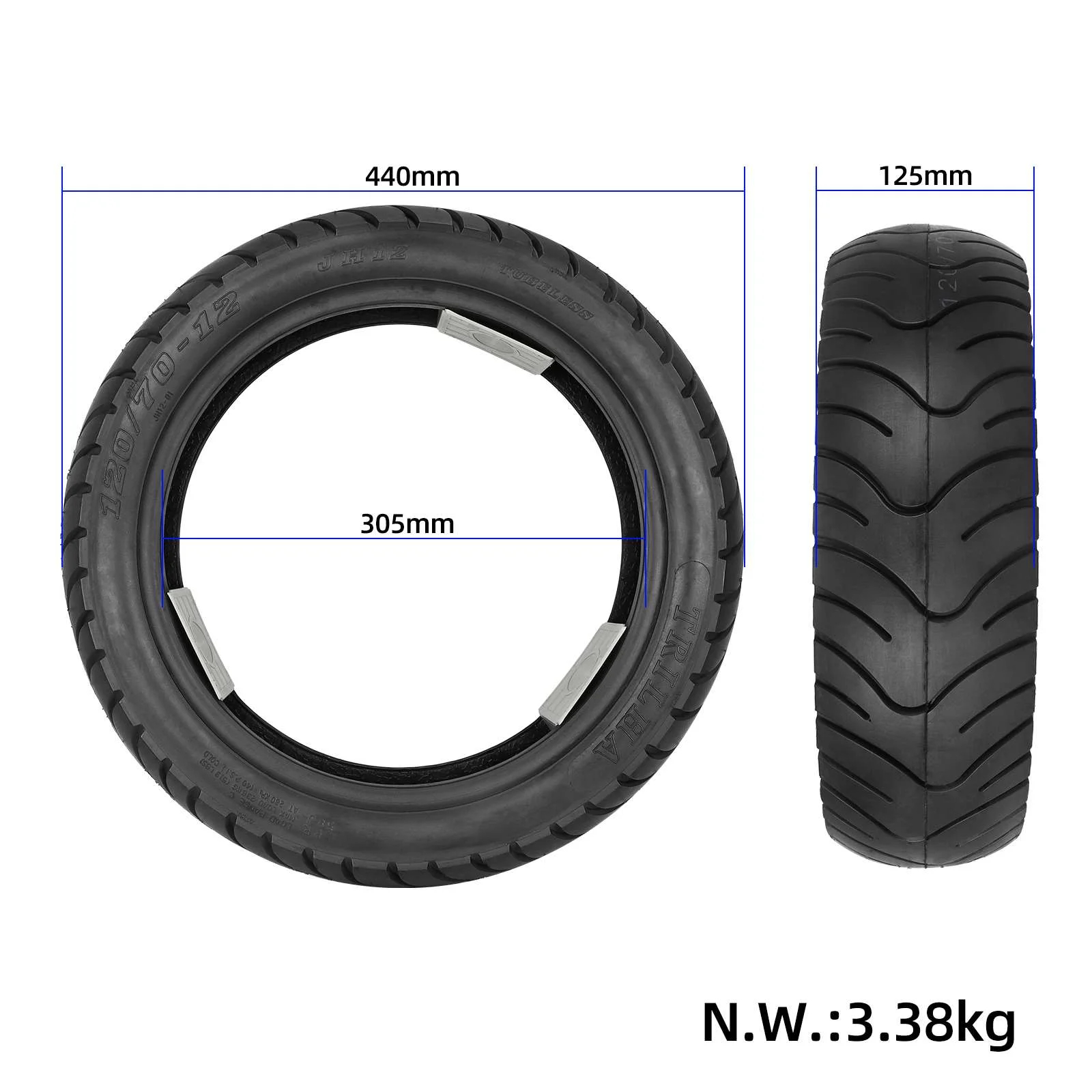 120/70-12 Trilha Tubeless Tire