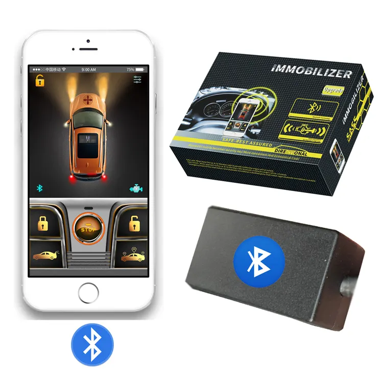Akıllı Push Button Start Stop Pke anahtarsız giriş telefon uzaktan kumandası BT akıllı araba Immobilizer Alarm sistemi
