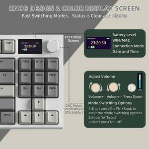Teclado mecánico inalámbrico ATTACK SHARK K86, retroiluminación RGB programable, Teclado mecánico inalámbrico 75% con color TFT - Product Image 6