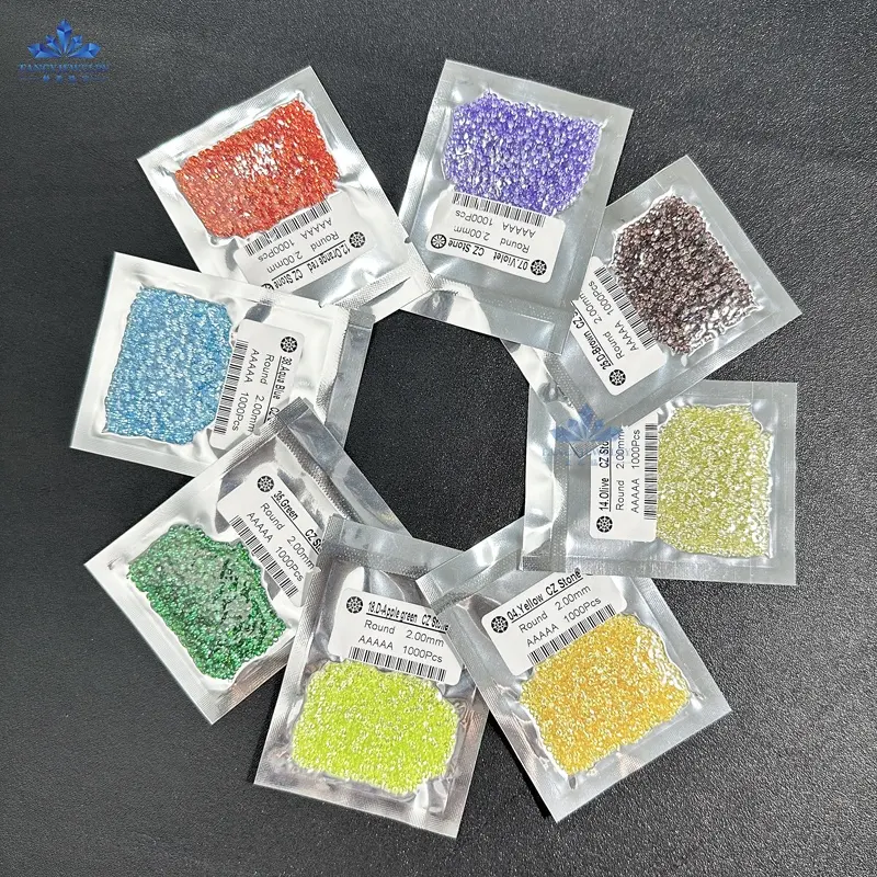 Precio DE FÁBRICA DE Wuzhou 5A Zirconia cúbica blanca redonda AAA 5A Zirconia cúbica de piedra CZ suelta amarillo Rosa verde azul Color Zirconia cúbica