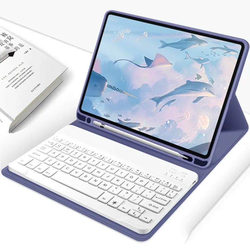 С милым принтом PU Кожаный ремешок клавиатура карандашница Tablet крышка для Apple iPad Pro 12,9 2020 Чехол-книжка для iPad Air 4-й