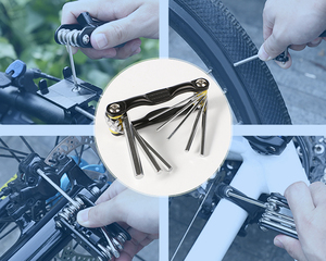 Qixin OEM <strong>8PC</strong> Bicycle Tool Set Hexagon Spanner Folding Tools <strong>Hex</strong> <strong>Key</strong> Wrench Metric Allen <strong>Key</strong> Set - Product Image 2