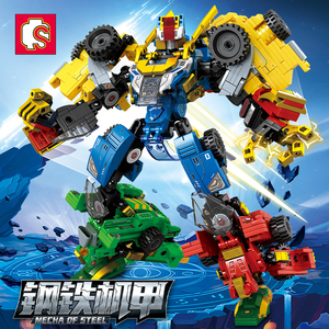 Sembo Block 103280-103283 Pädagogisches Diy Kids Bricks Kit 4 in 1 Stahl Mecha Fit Deformation Bausteine Roboters ets Spielzeug - Product Image 2
