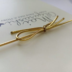 Fabricación de Pemade 1,6mm oro tramo nudo de lazo cordón elástico arco para caja de regalo decoración y corbata - Product Image 2