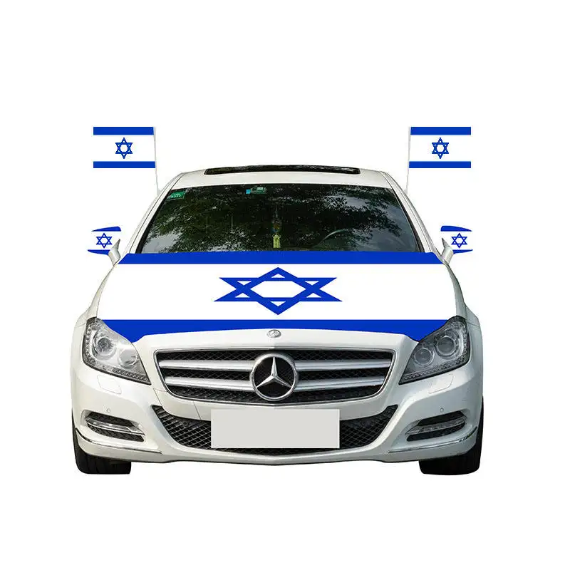 2023 hot sale outdoor israel car window flag custom polyester car bonnet palestine flag car mirror window hood cover flags